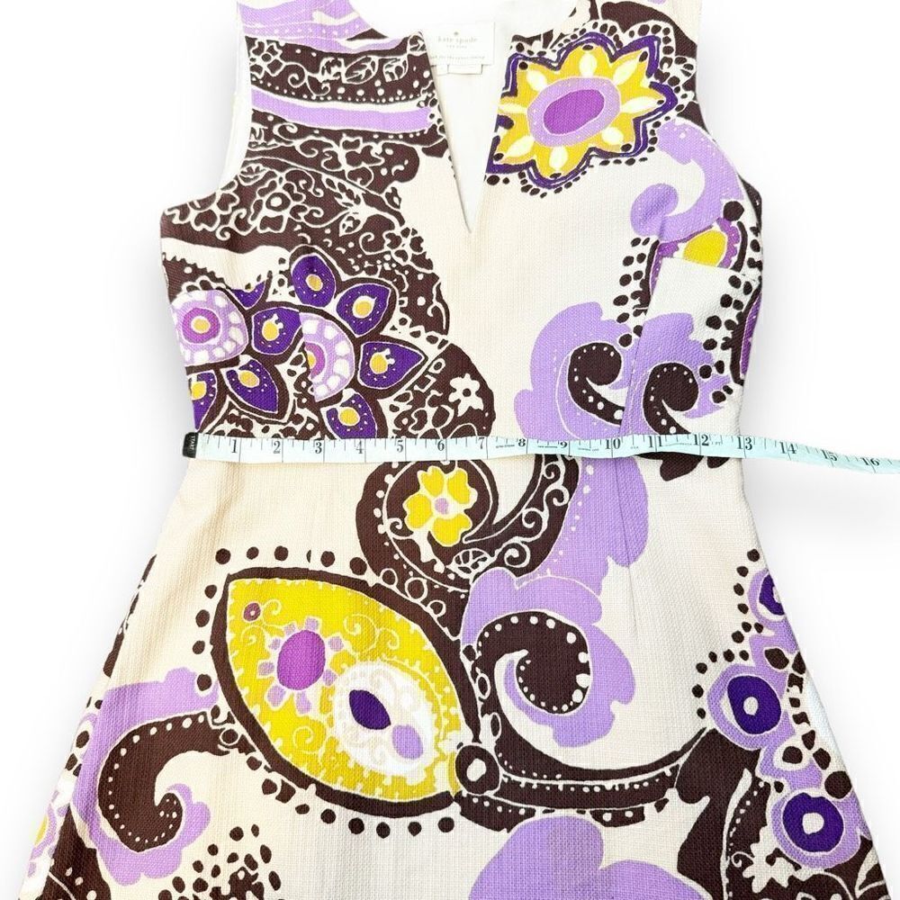 Kate Spade Keiran Dress Hydrangea Moroccan Paisley Cotton Sheath Women’s Size 2 - Picture 14 of 16